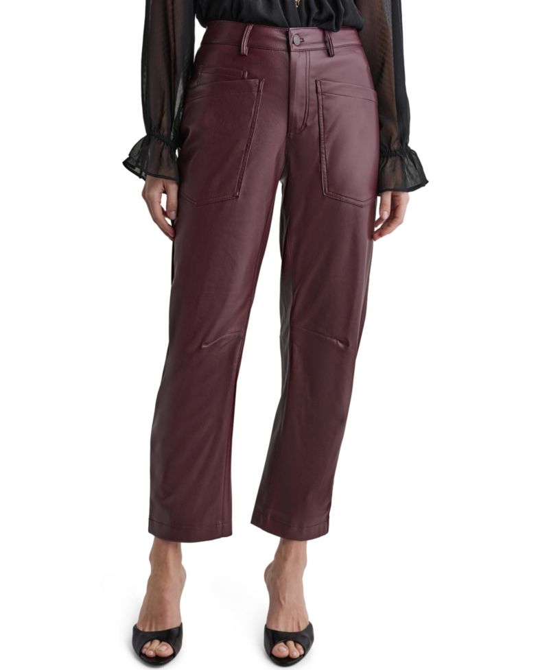 Women's Barrel Faux Leather Pants