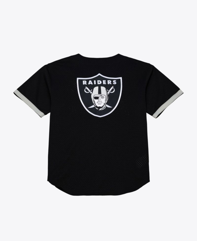 Men's Black Las Vegas Raiders Head Coach Mesh Full-Button Fashion Jersey