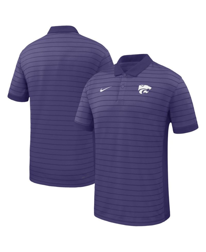 Men's Purple Kansas State Wildcats 2025 Early Season Coaches Sideline Victory Stripe Performance Polo Shirt