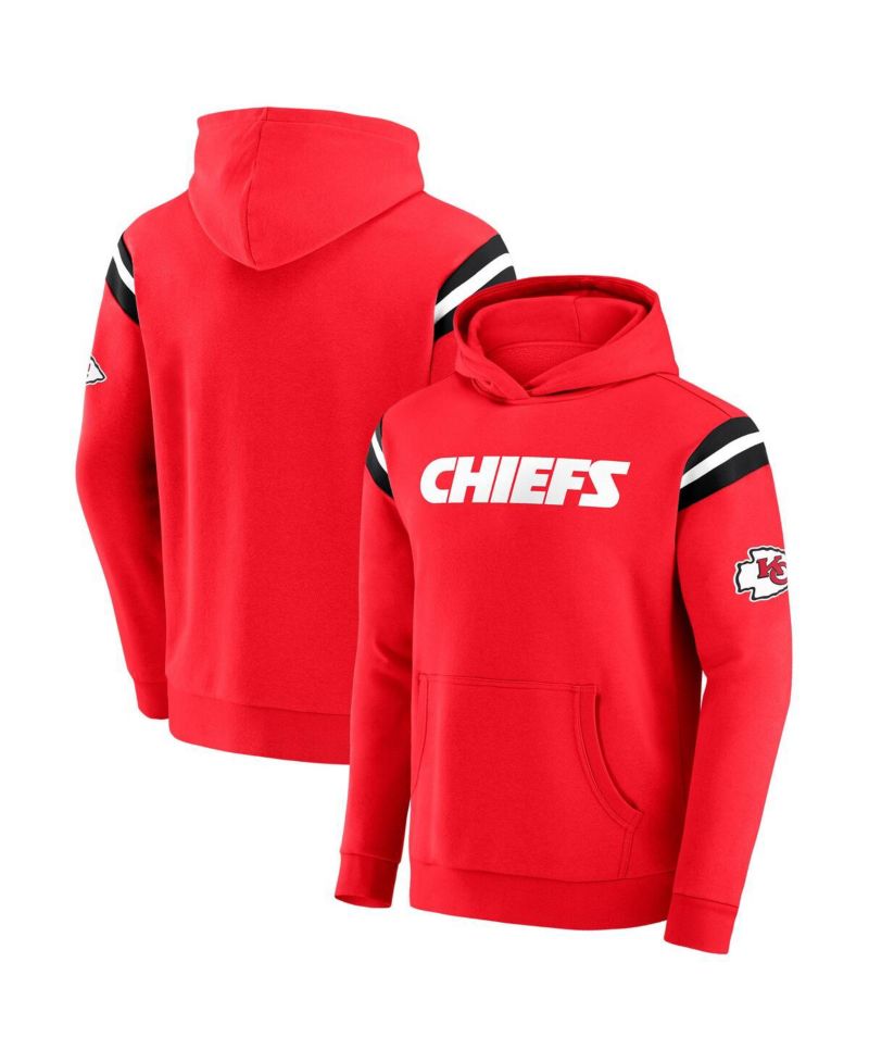 Men's Red Kansas City Chiefs Football Washed Pullover Hoodie