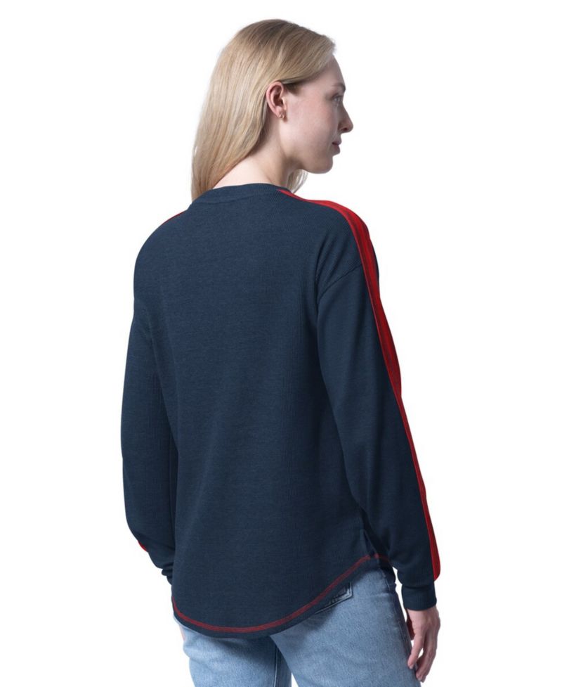 Women's Navy LA Clippers Advantage Tri-Blend Long Sleeve T-Shirt