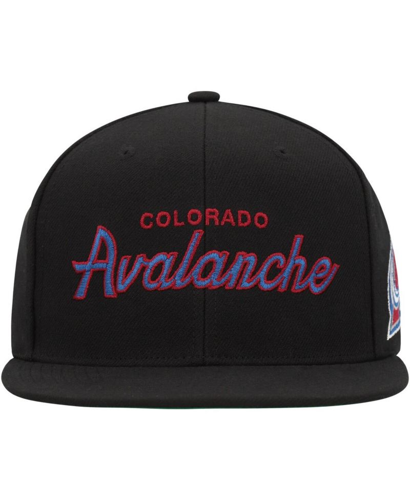 Men's Black Colorado Avalanche Core Team Script 2.0 Snapback Hat