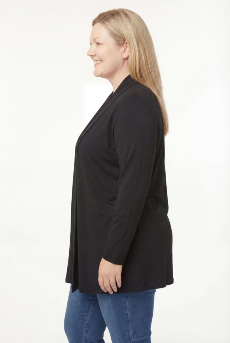 Plus Size Within 2-Fer Cardigan & Attached Lace Tunic