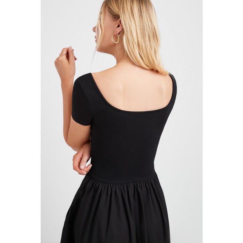 Women's Sierra Fitted A-Line Midi Dress with Cotton Skirt and Pockets