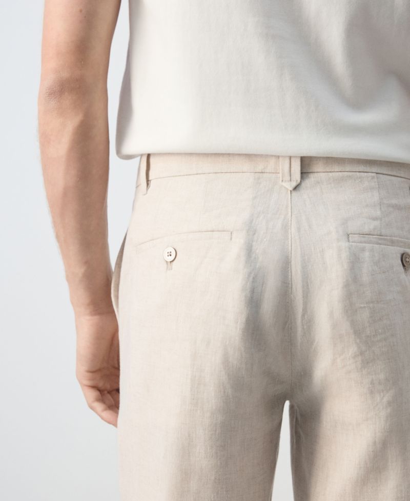 Men's Slim-Fit Linen Pants