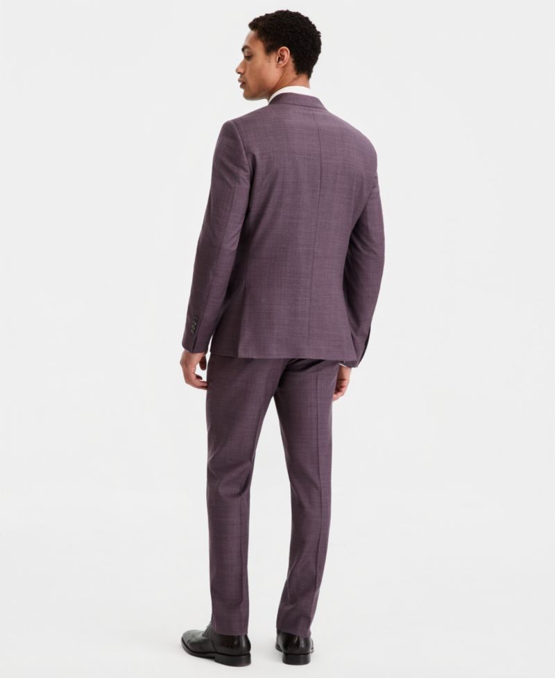 Men's Slim-Fit Wool-Blend Plaid Suit Separates