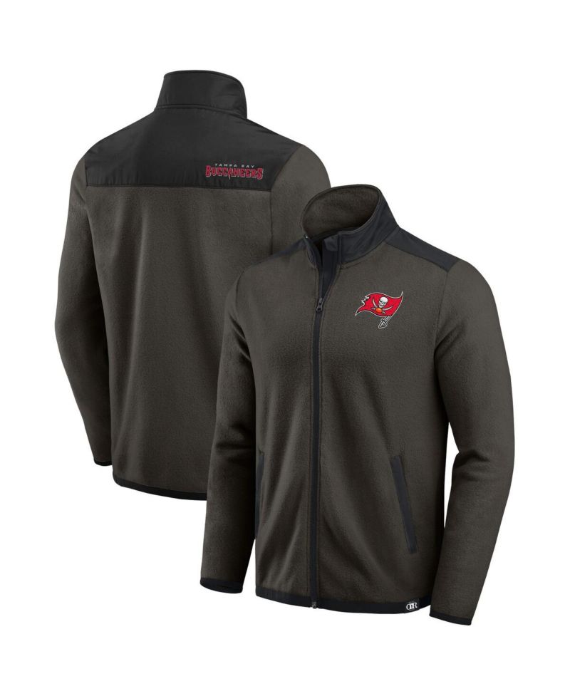Men's Pewter Tampa Bay Buccaneers Color Block Polar Fleece Full-Zip Jacket