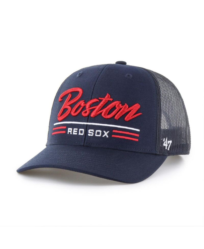 Men's Navy Boston Red Sox Garner Trucker Adjustable Hat