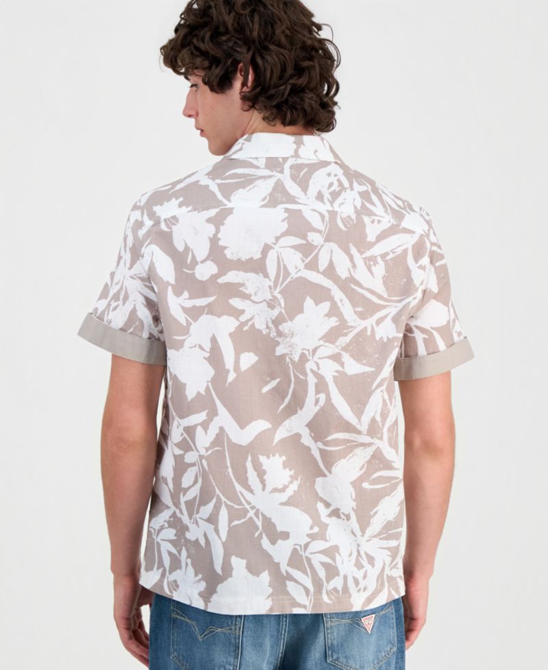 Men's Allover Print Button-Up Shirt