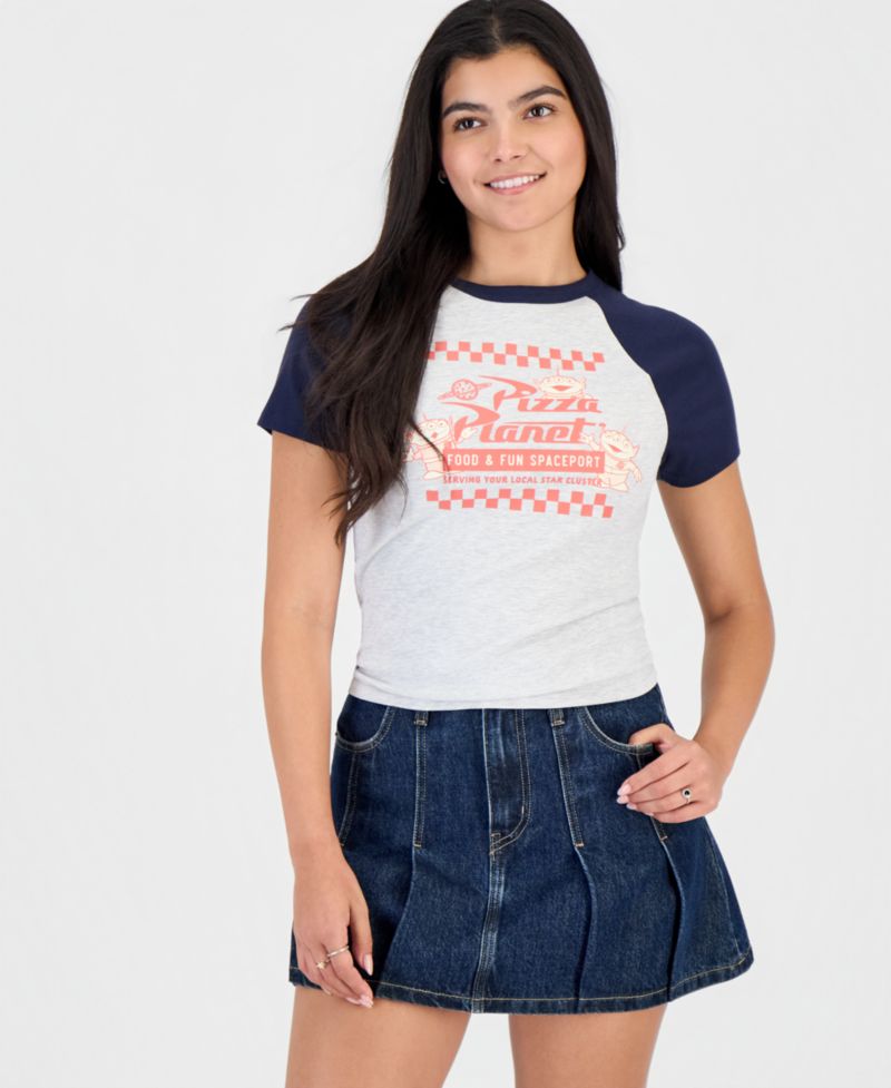 Juniors' Pizza Planet Ringer T-Shirt