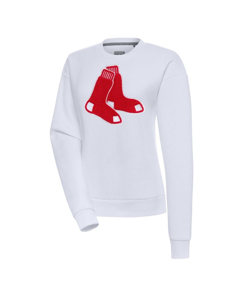 Women's White Boston Red Sox Victory Chenille Pullover Sweatshirt