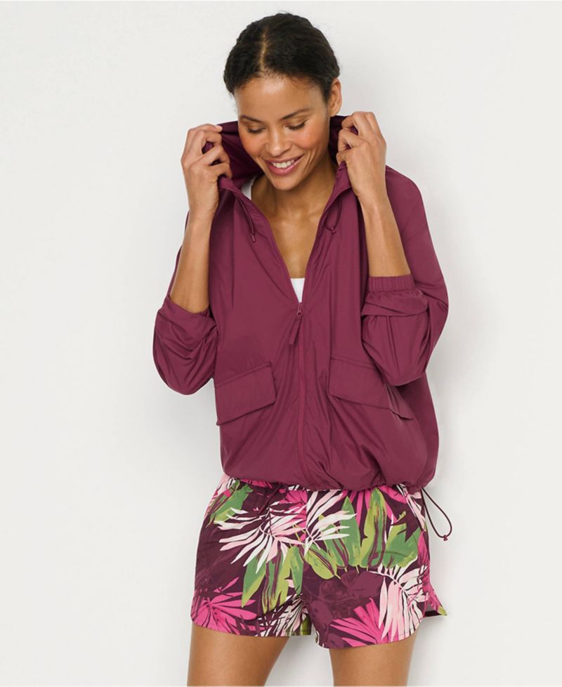 Women's UPF Packable Hooded Windbreaker Jacket