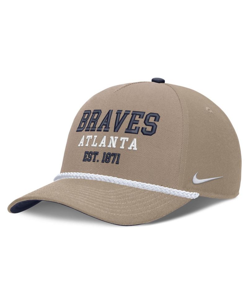 Men's Khaki Atlanta Braves Father's Day Rope Rise Adjustable Hat