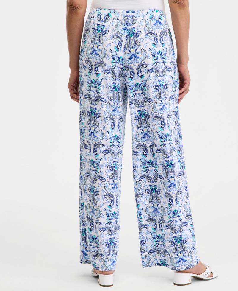 Women's Printed High-Rise Pull-On Pants