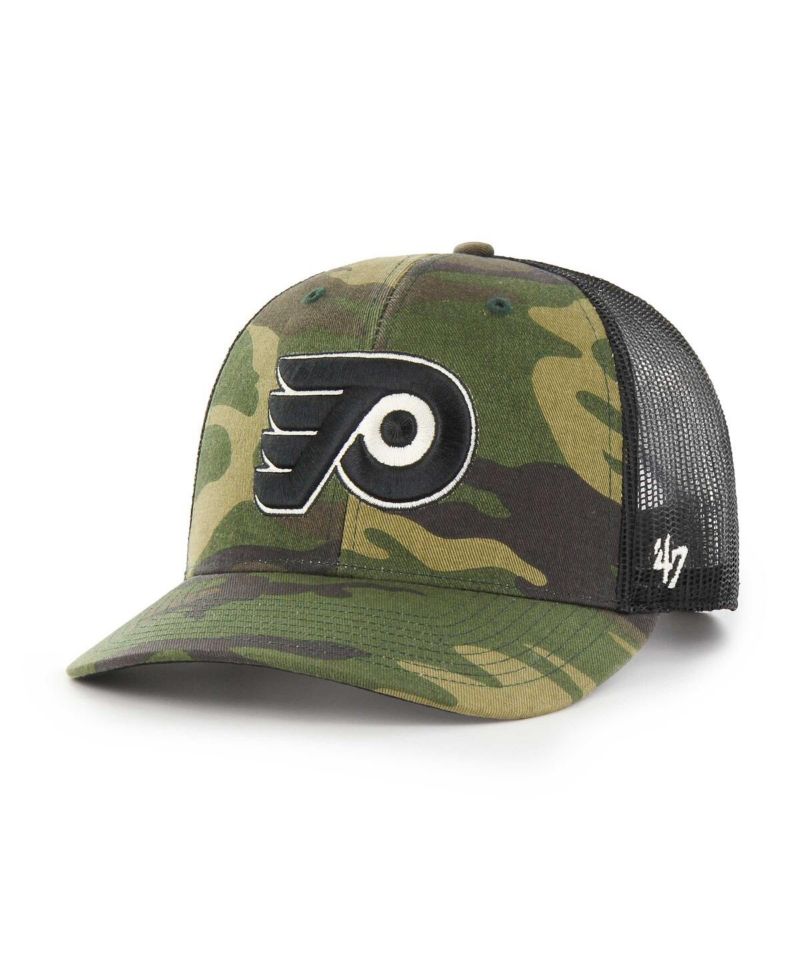 Men's Camo, Black Philadelphia Flyers Trucker Snapback Hat
