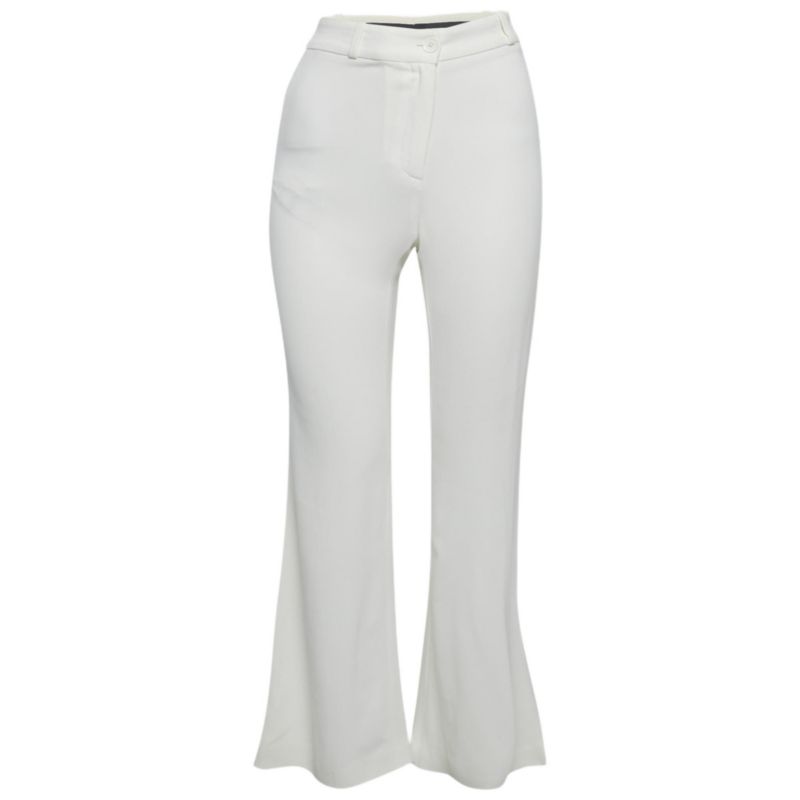 Women's White Crepe Flared Leg Pants