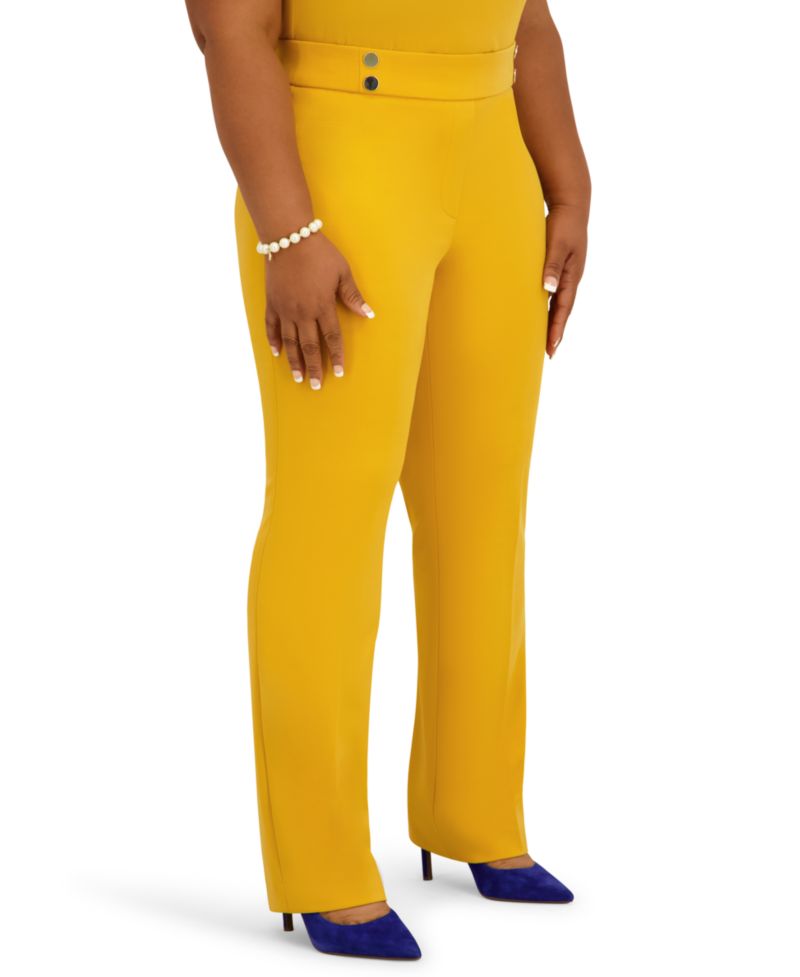 Women's Pull-On Rivet Faux Extend Tab Trousers