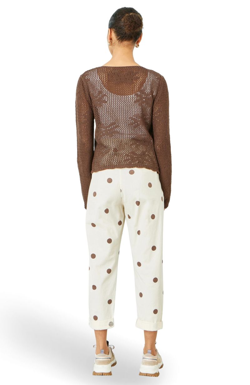 Women's Spot Print Cotton Canvas Chinos