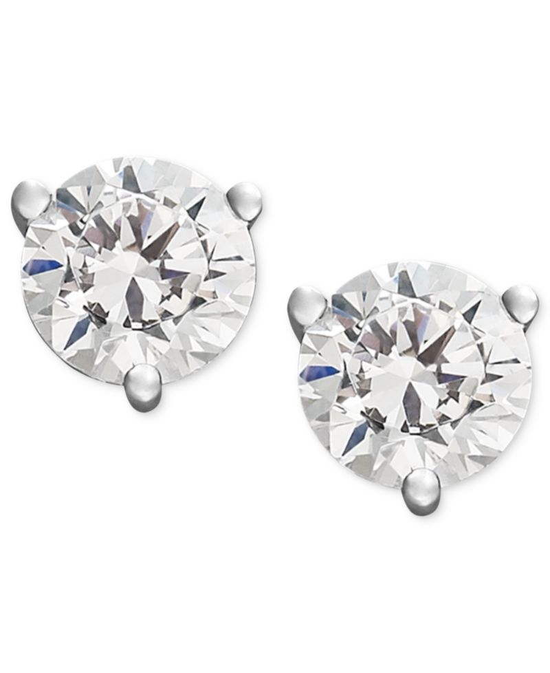 Certified Near Colorless Diamond 3-Prong Stud Earrings (1/4-2 ct. t.w.) in 18k White or Yellow Gold