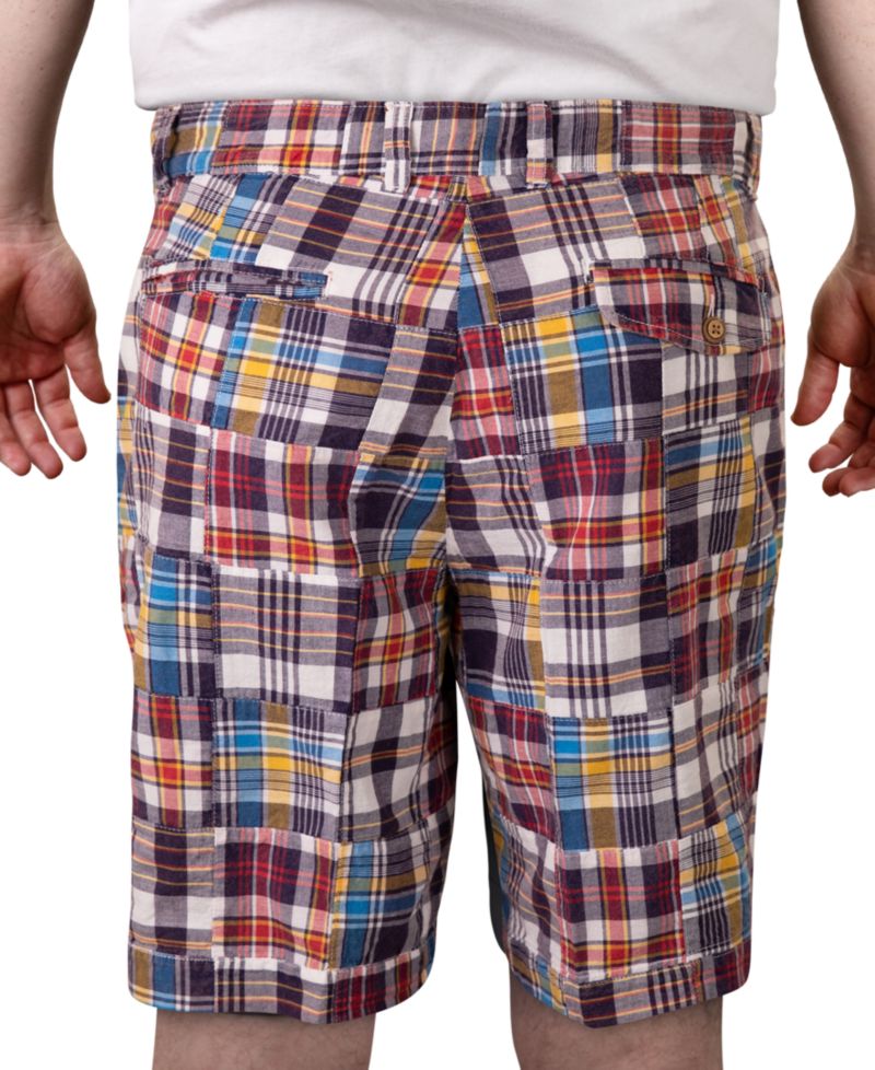 Men's Acid Wash Madras 9" Shorts