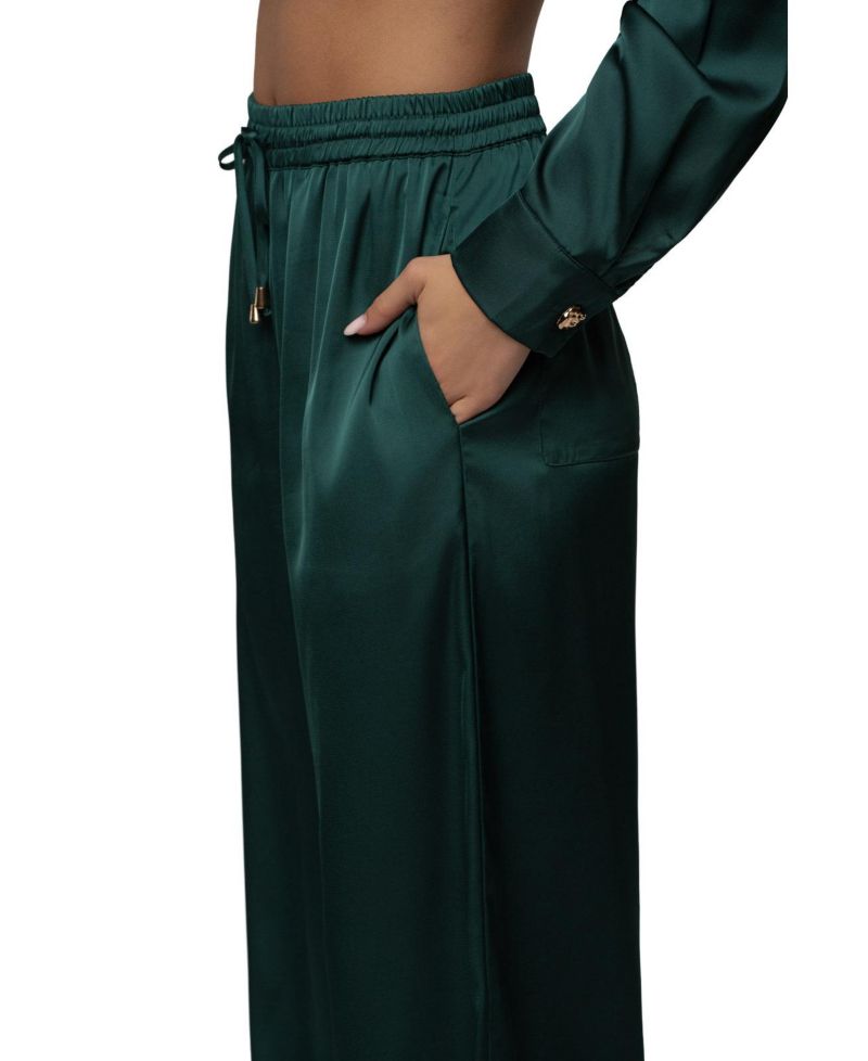 Women's Sunny Day Satin Wide-Leg Drawstring Pants