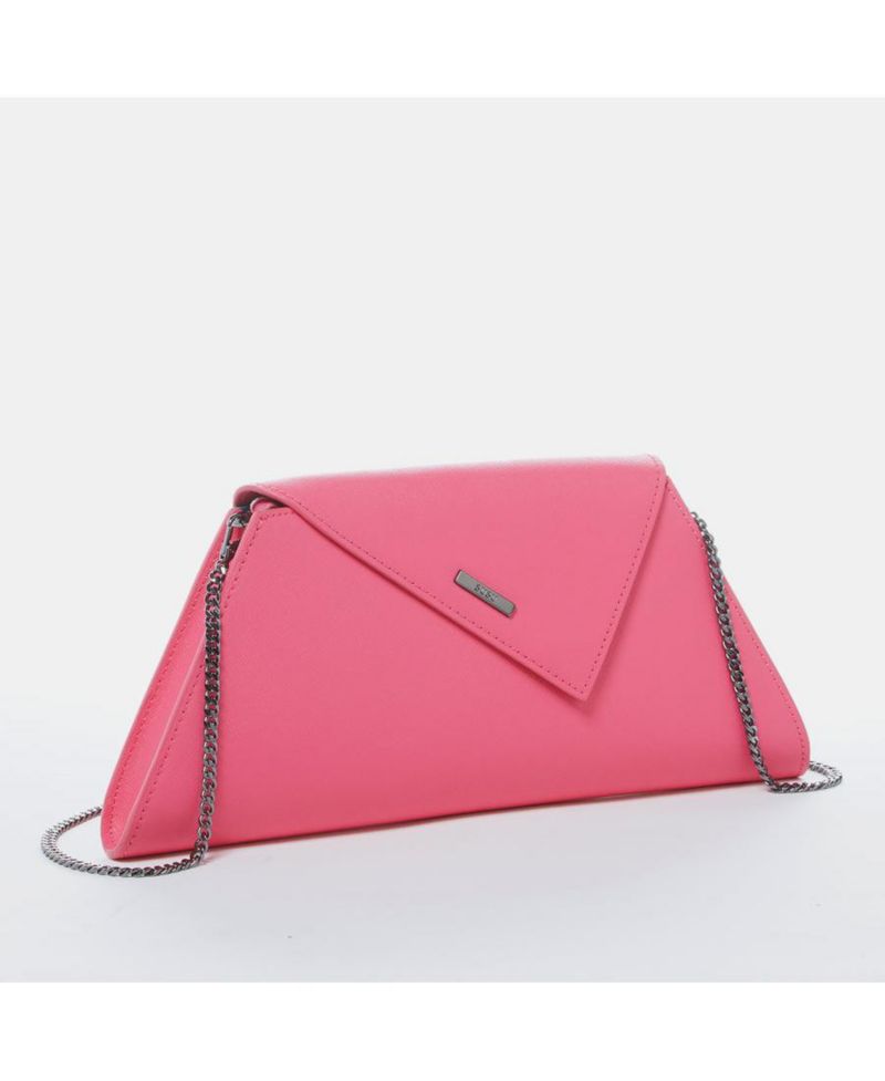 Hot Pink Purse Leather Clutch Bag Crossbody Evening Purse Unique Women's Handbag