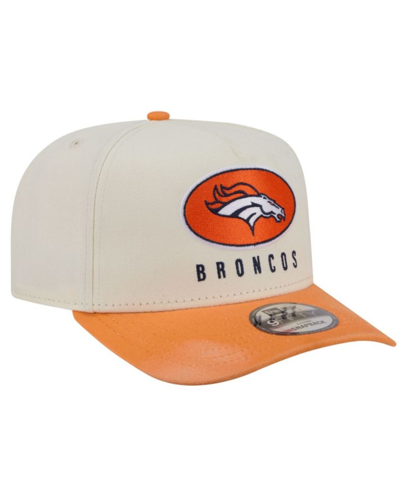 Men's Cream/Orange Denver Broncos Washed A-Frame 9FIFTY Snapback Hat