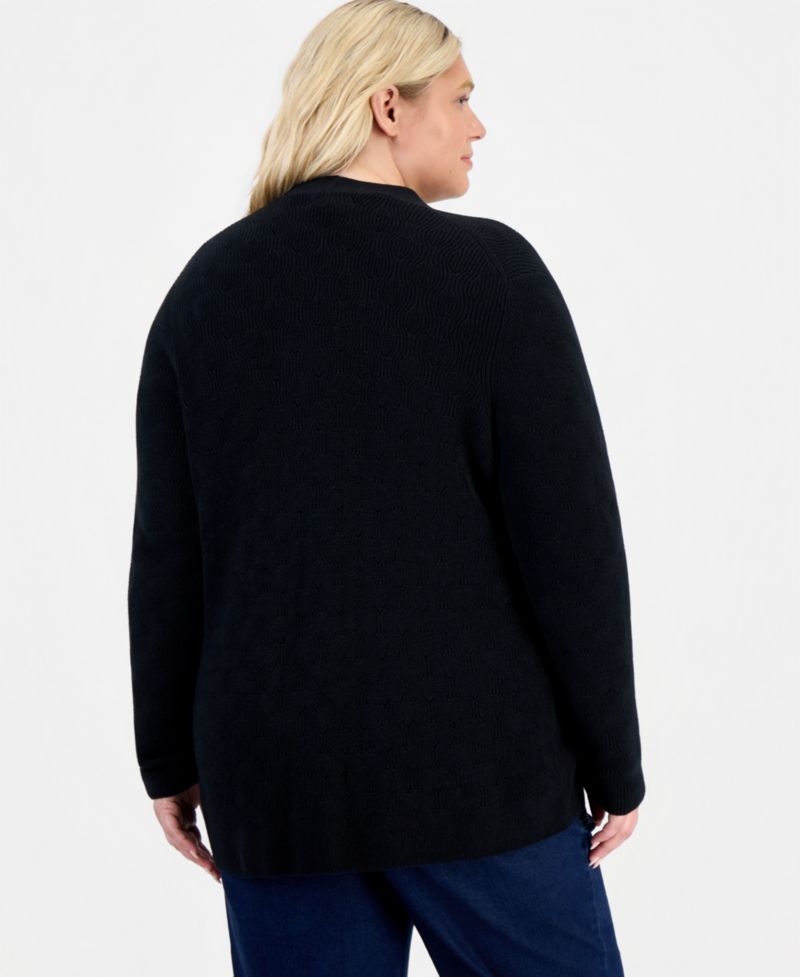 Plus Open Stitch Cardigan, Macy's Exclusive