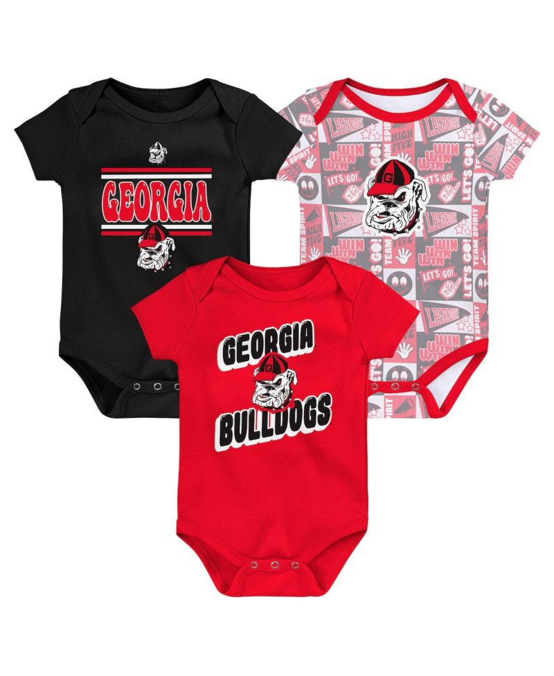 Baby Boys and Girls 3-Pack Georgia Bulldogs Sunday Comics Bodysuit Set