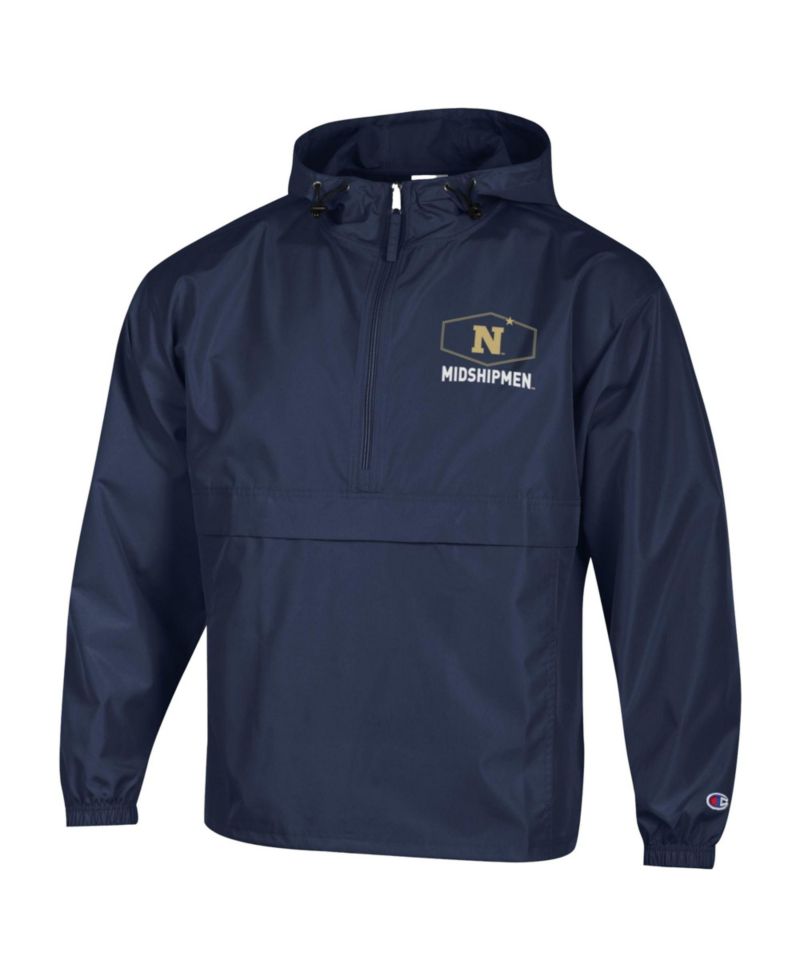 Men's Navy Midshipmen Delay Packable Half-Zip Jacket
