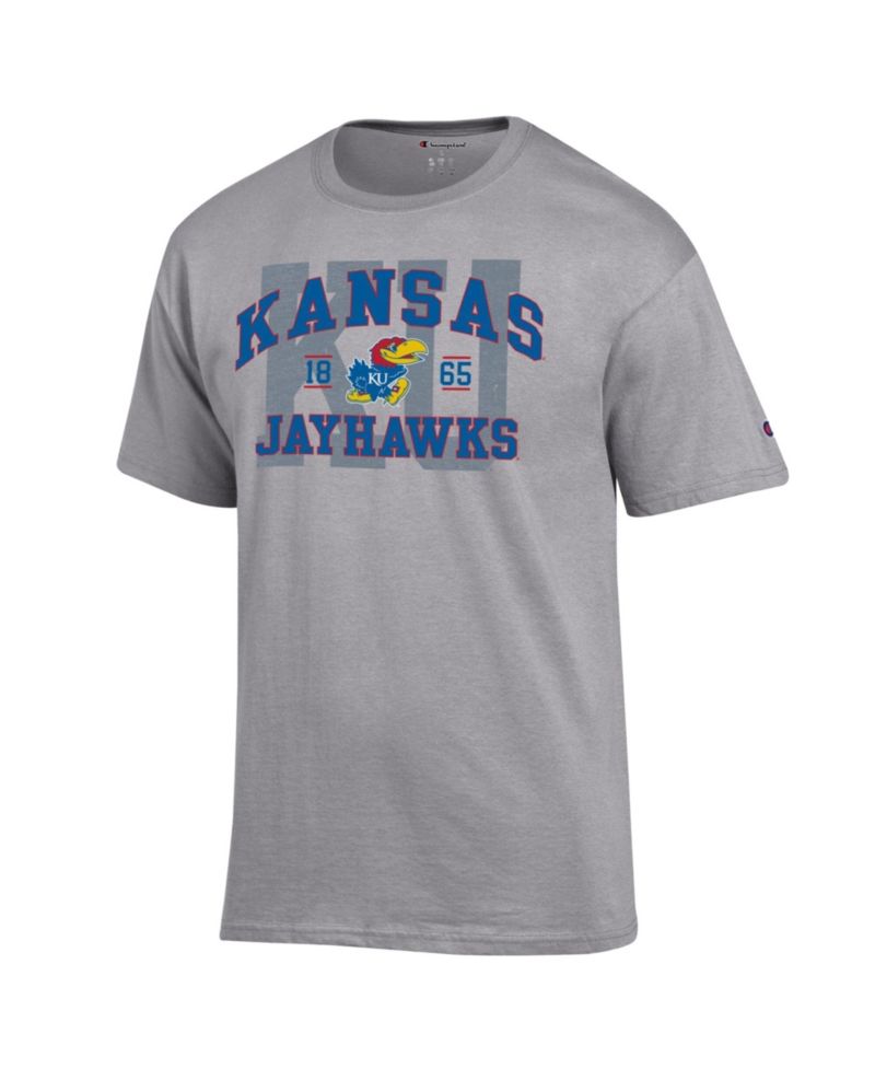 Men's Heather Gray Kansas Jayhawks Varsity T-Shirt