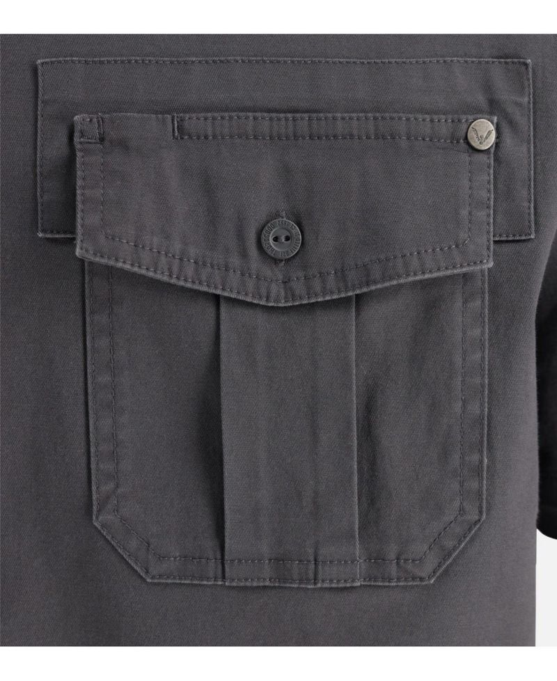 Men's Short Sleeve Utility Button Up Shirt