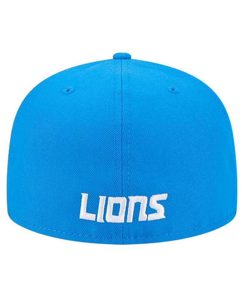 Men's Blue Detroit Lions Overlap Wordmark 59FIFTY Fitted Hat