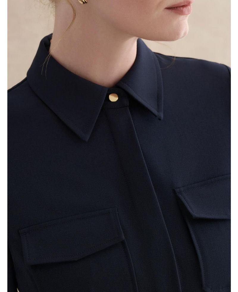 Women's Dannie Cinched-Waist Collard Shirt