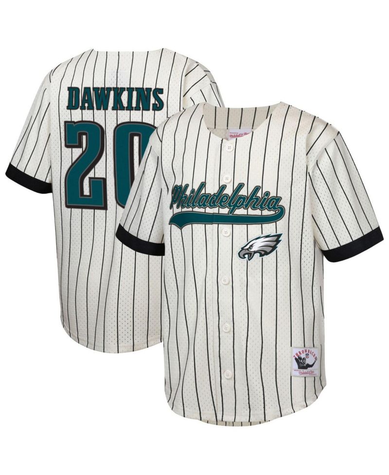 Big Boys and Girls Brian Dawkins Cream Philadelphia Eagles Retired Player Name & Number Baseball Jersey
