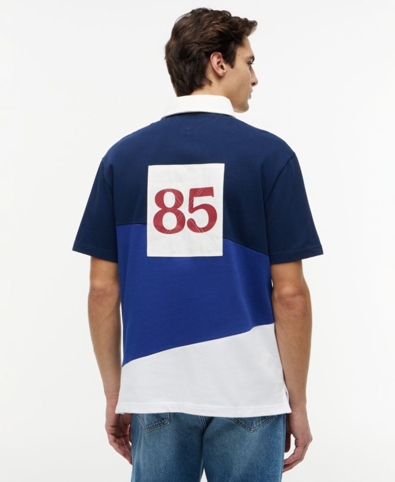 Men's Graphic Color-Block Polo Shirt