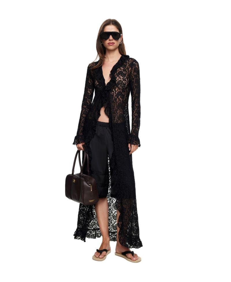 Women's Long Nights Long-Sleeve Lace V-Neck Maxi Dress