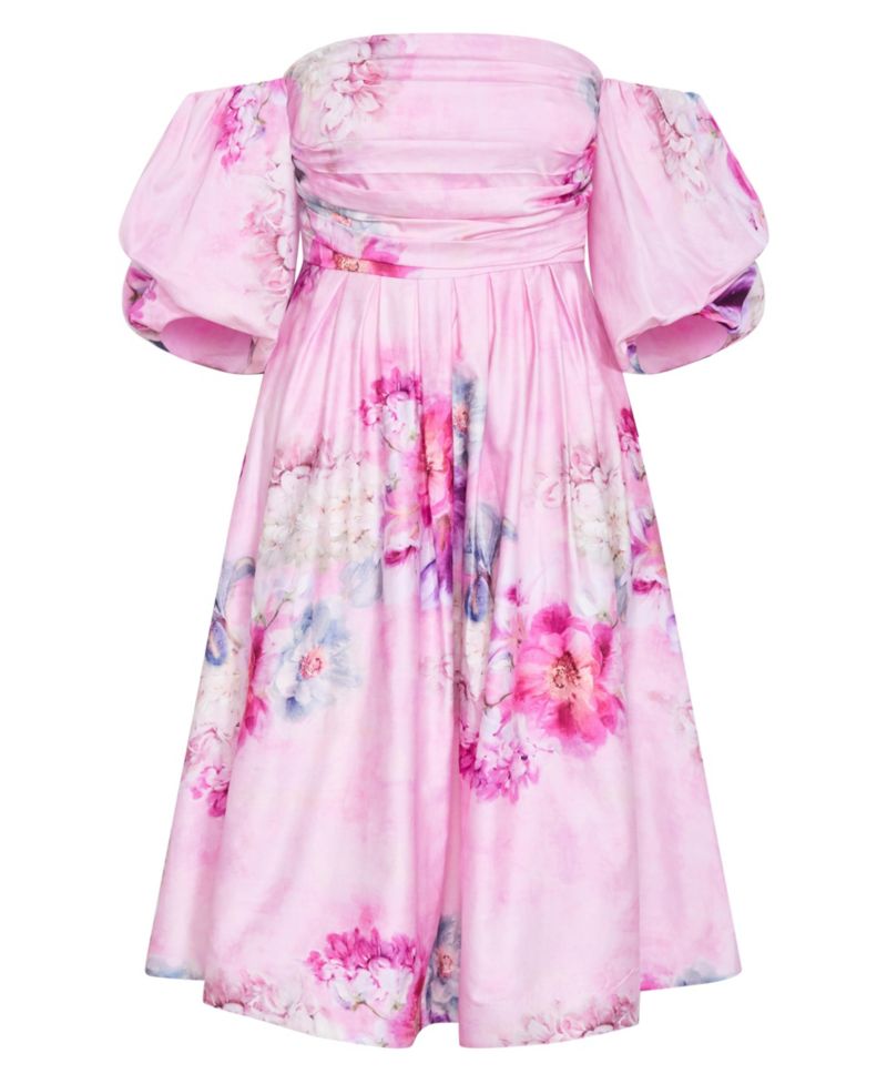 Women's Rosalee Garden Print Puff Sleeve Midi Dress