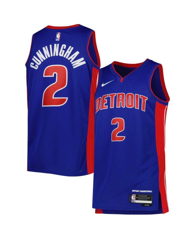 Men's and Women's Cade Cunningham Blue Detroit Pistons Swingman Jersey - Icon Edition