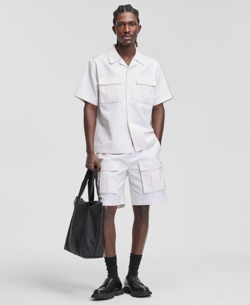 Men's Linen & Cotton Relaxed Utility Shirt