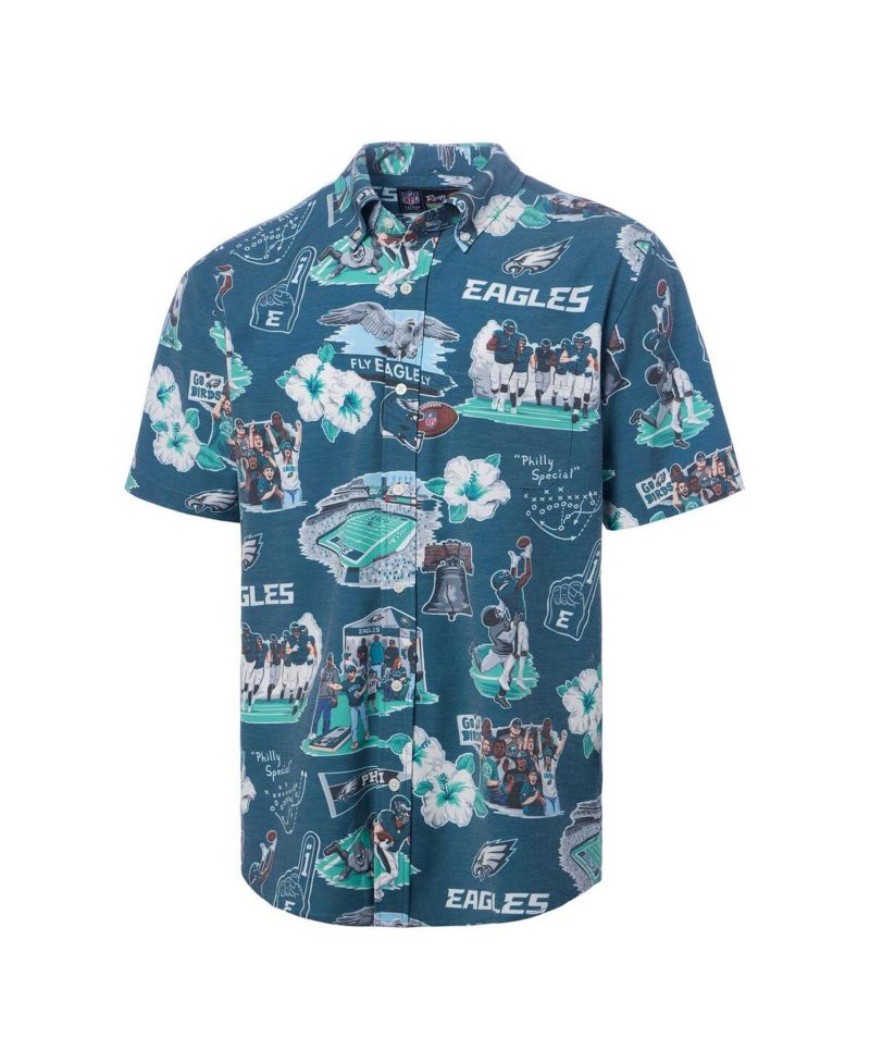 Men's Kelly Green Philadelphia Eagles Scenic Button-Down Shirt