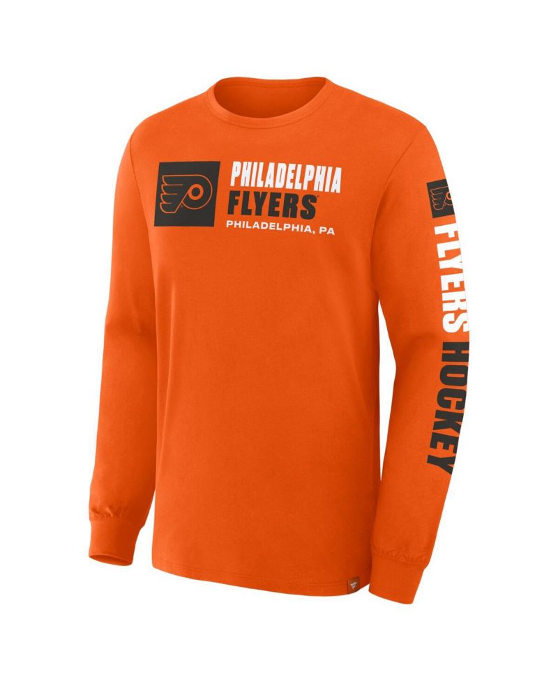 Men's Orange Philadelphia Flyers Goal Crease Legacy Long Sleeve T-Shirt