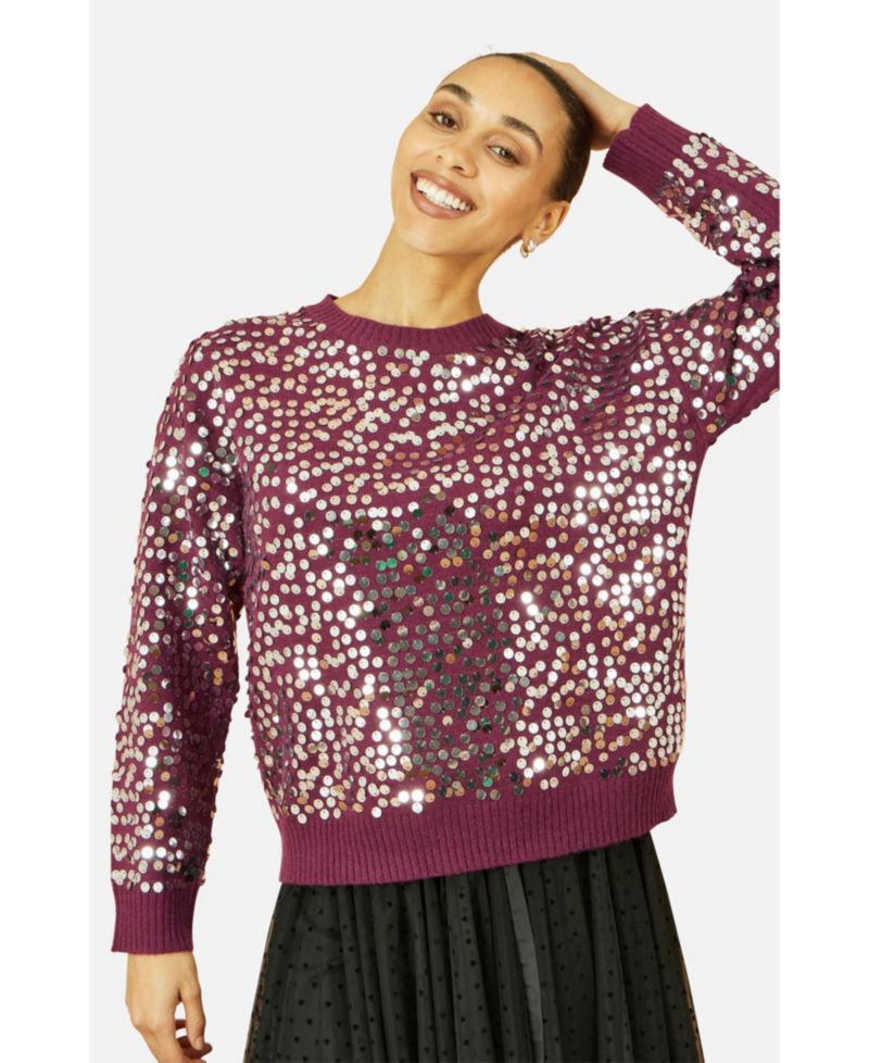 Women's Sequin Relaxed Fit Sweater