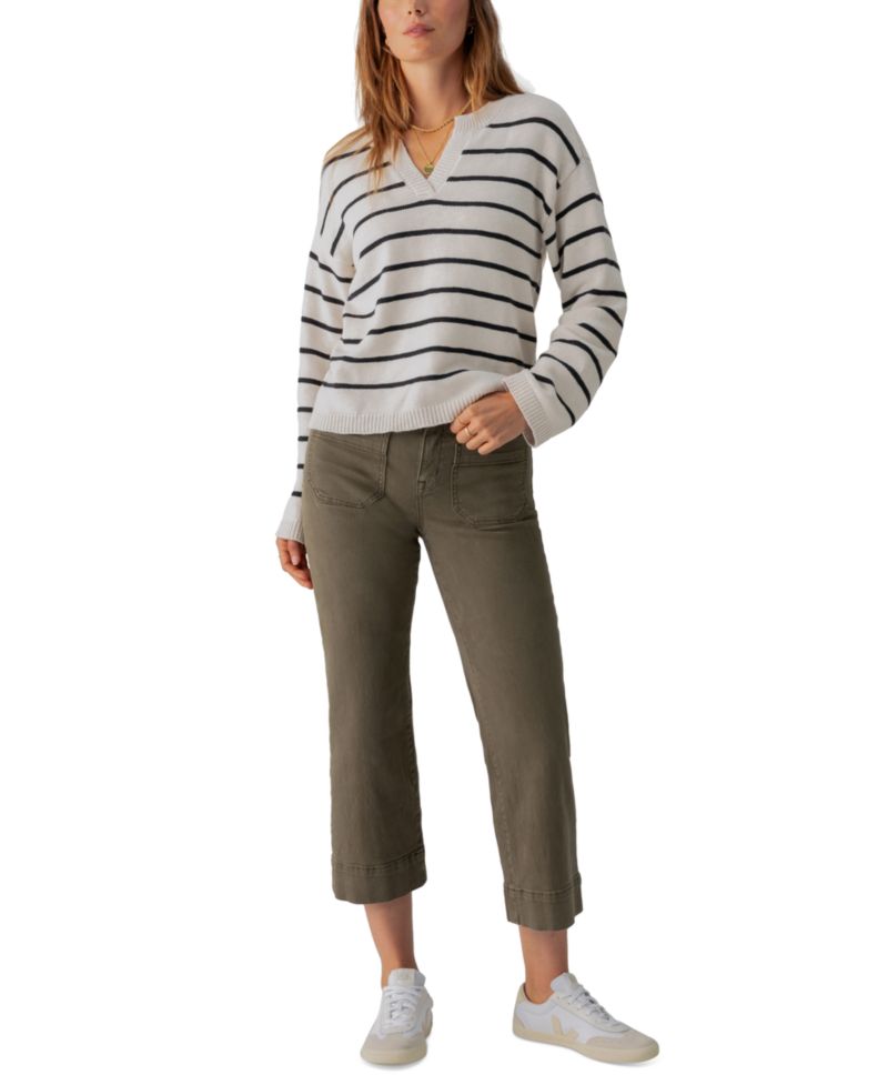 Women's The Marine Mid-Rise Cropped Wide-Leg Jeans