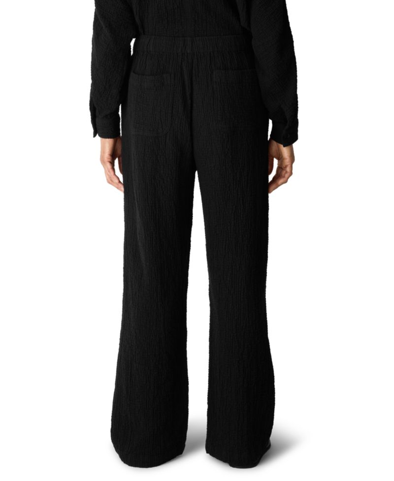 Women's Straight-Leg High-Rise Crinkled Cotton-Blend Pants