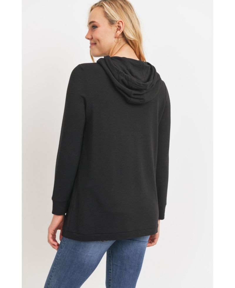 Maternity Crossover Drawstring Nursing Hoodie