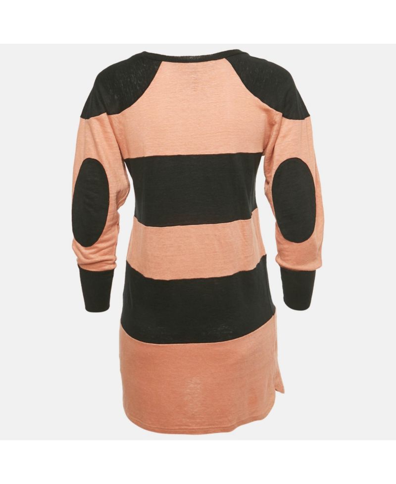 Women's Orange/black Striped Knit Top