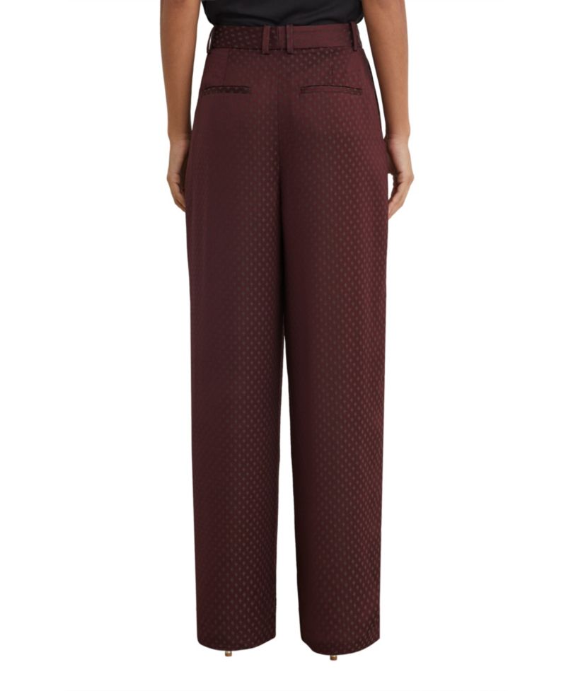 Women's Tilly Double-Pleat Wide-Leg Jacquard Pants
