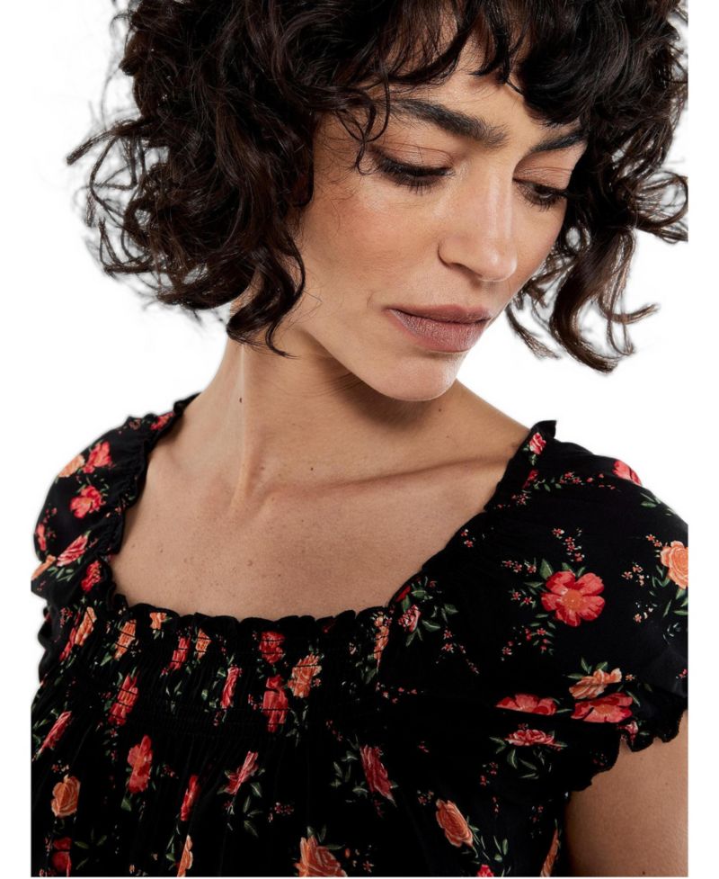 Women's Rose Milkmaid Midi Dress