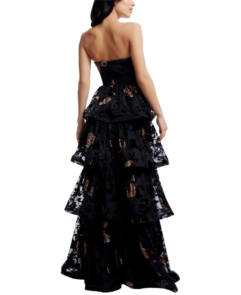 Women's Willa Strapless Tiered Floral-Print Gown